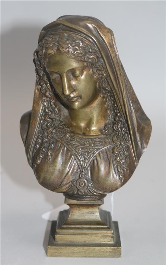 A bronze bust signed Marle